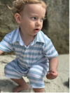 DRIFT PALE CHAMBRAY/WHITE STRIPE Polo Romper