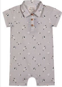  MOLOKAI GREY SEAGULLS PRINTED WOVEN ROMPER