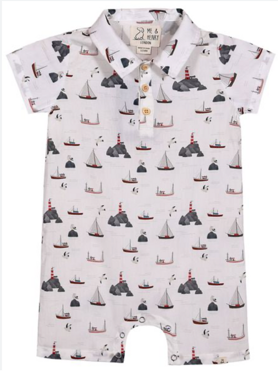 MOLOKAI WHITE HARBOUR PRINTED WOVEN ROMPER