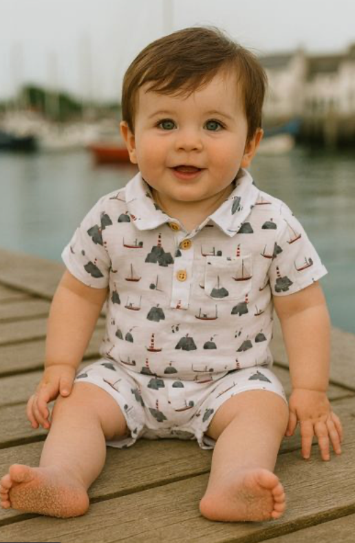 MOLOKAI WHITE HARBOUR PRINTED WOVEN ROMPER