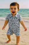 MOLOKAI CHAMBRAY ISLAND PRINTED WOVEN ROMPER
