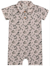 MOLOKAI BEIGE ISLAND PRINTED WOVEN ROMPER