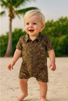 MOLOKAI BEIGE FLORAL PRINTED WOVEN ROMPER