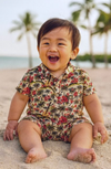 MOLOKAI HAWAIIAN MUSIC PRINTED WOVEN ROMPER