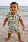 MOLOKAI HAWAIIAN ISLAND PRINTED WOVEN ROMPER