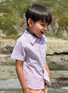 PINK/PEACH BLUE PLAID NEWPORT WOVEN SHIRT