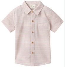  PEACH TEXTURED STRIPE NEWPORT WOVEN SHIRT
