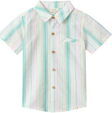  GREEN /GOLD  STRIPE NEWPORT WOVEN SHIRT