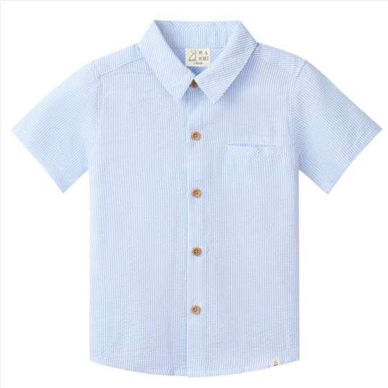 PALE BLUE SEESUCKER  NEWPORT WOVEN SHIRT