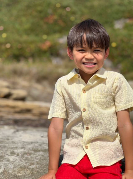 LEMON SEESUCKER  NEWPORT WOVEN SHIRT