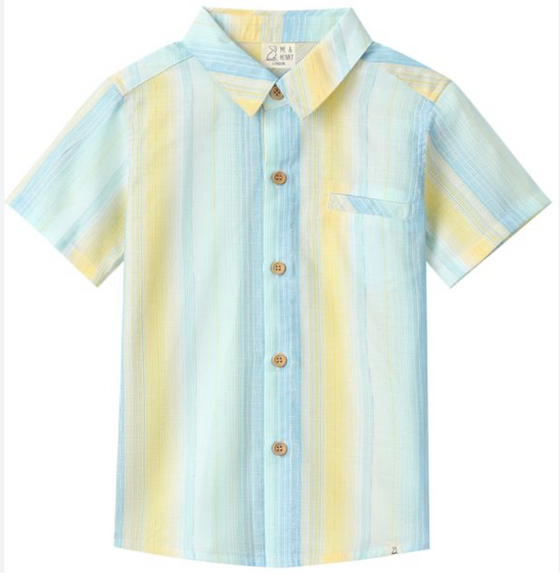 LEMON / BLUE STRIPE  NEWPORT WOVEN SHIRT