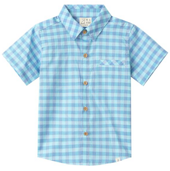 BLUE/ TURQUOISE PLAID NEWPORT WOVEN SHIRT