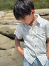 CHAMBRAY/ CREAM PLAID NEWPORT WOVEN SHIRT