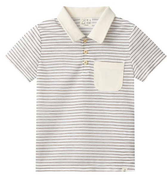 ANCHOR THIN BEIGE STRIPE Polo
