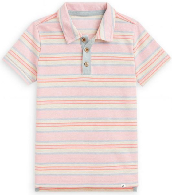POLREATH Pink/Lilac Stripe Polo