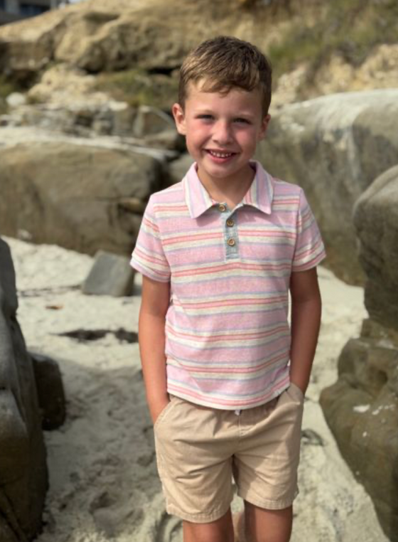 POLREATH Pink/Lilac Stripe Polo