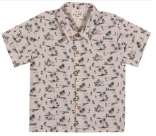  MAUI BEIGE ISLAND PRINTED WOVEN SHIRT