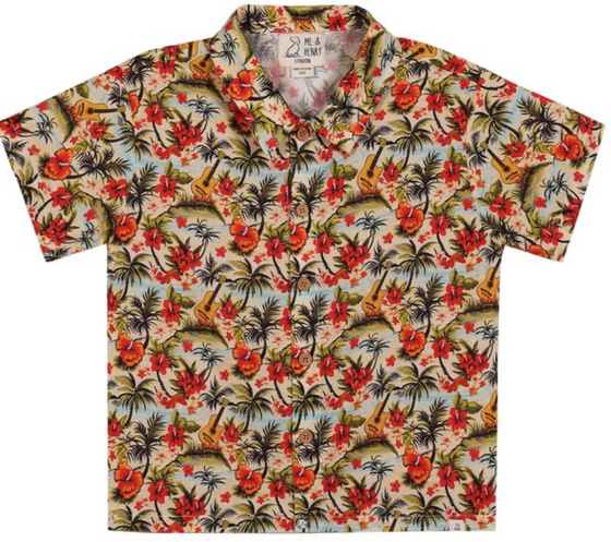 MAUI HAWAIIAN MUSIC PRINTED WOVEN SHIRT