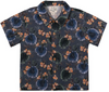 MAUI NAVY FLORAL PRINTED MENS WOVEN SHIRT