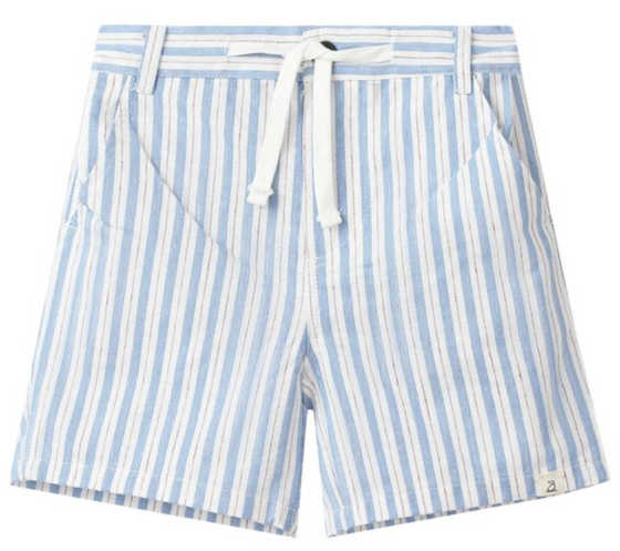 CREW WOVEN BLUE STRIPE SHORTS