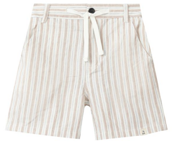 CREW WOVEN BEIGE STRIPE SHORTS