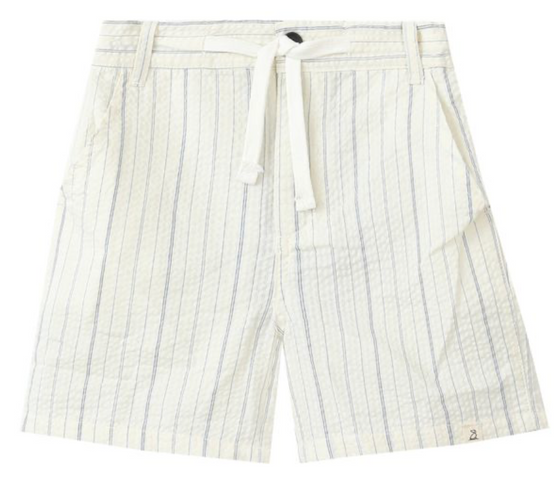 CREW WOVEN CREAM/BLUE SEERSUCKER PLAID SHORTS