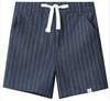 CREW DARK CHAMBRAY STRIPE WOVEN SHORTS