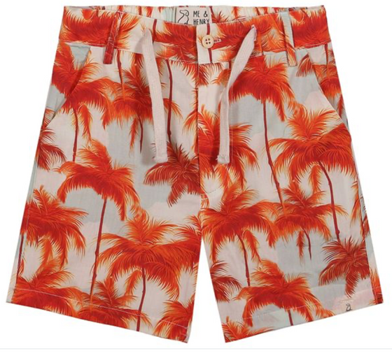 MAHALO DUSK PALMS PRINTED WOVEN SHORTS