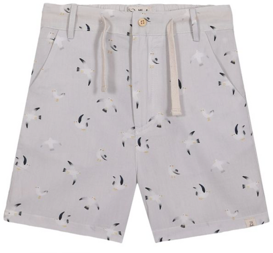 MAHALO GREY SEAGULLS PRINTED WOVEN SHORTS