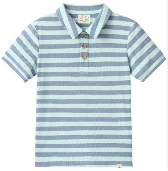 SHIPPING PALE CHAMBRAY/BLUE STRIPE  Polo