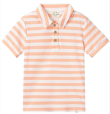  SHIPPING PEACH/WHITE STRIPE Polo