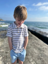 SHIPPING GREY/WHITE STRIPE Polo