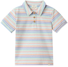  SHIPPING PEACH MULTI STRIPE Polo