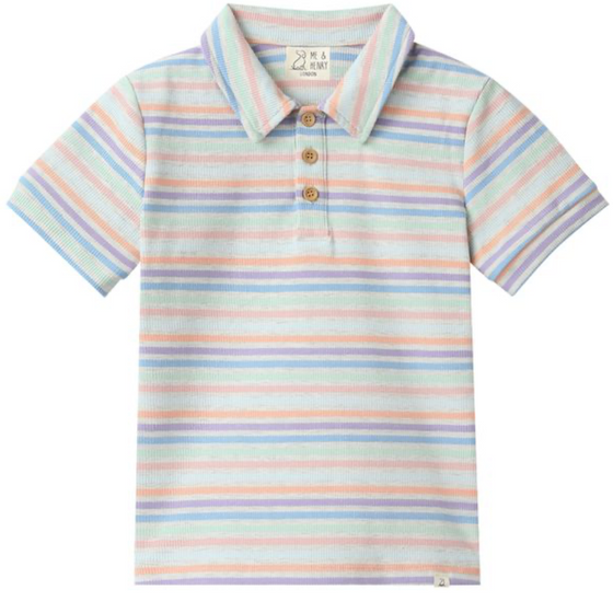 SHIPPING PEACH MULTI STRIPE Polo