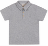 SHIPPING Grey Pique Polo