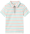 POLREATH PEACH/GREEN Stripe Polo