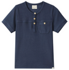 ネイビーピケ半袖ヘンリーTシャツ