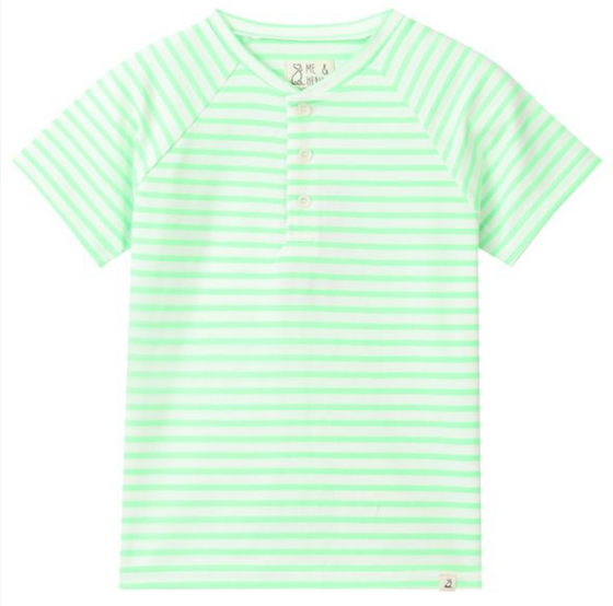 FRIGAT NEON GREEN Stripe  Henley