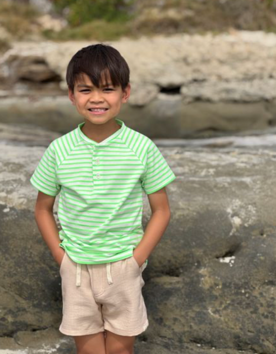 FRIGAT NEON GREEN Stripe  Henley