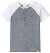 BEACON Heathered Navy Raglan Henley