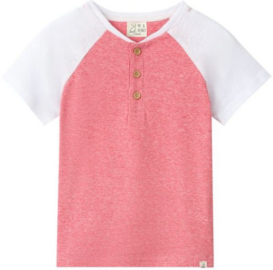 BEACON Heathered Red Raglan Henley