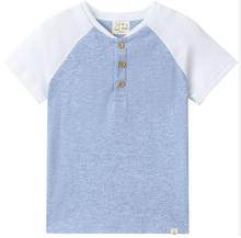  BEACON Heathered Chambray Raglan Henley
