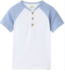  BEACON White/Chambray Raglan Henley