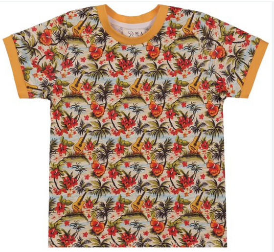 MOUSEHOLE HAWAIIAN MUSIC All over Printed Tee