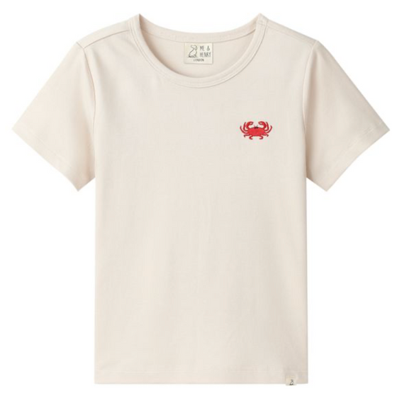 MARINE CREAM CRAB  Embroidered Tee
