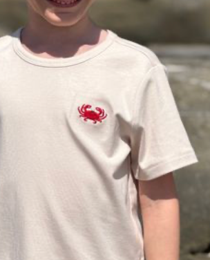 MARINE CREAM CRAB  Embroidered Tee