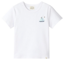  MARINE WHITE SAILBOAT  Embroidered Tee