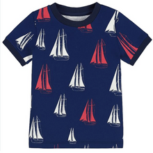 MOUSEHOLE RED/WHITE/BLUE SAILBOATS All over Printed Tee
