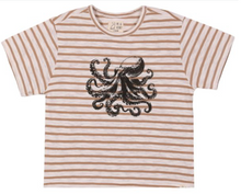  NEWQUAY Beige Octopus  Printed Tee