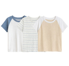  WALTER TRIPLE PACK TEES  BEIGE/BLUE/WHITE